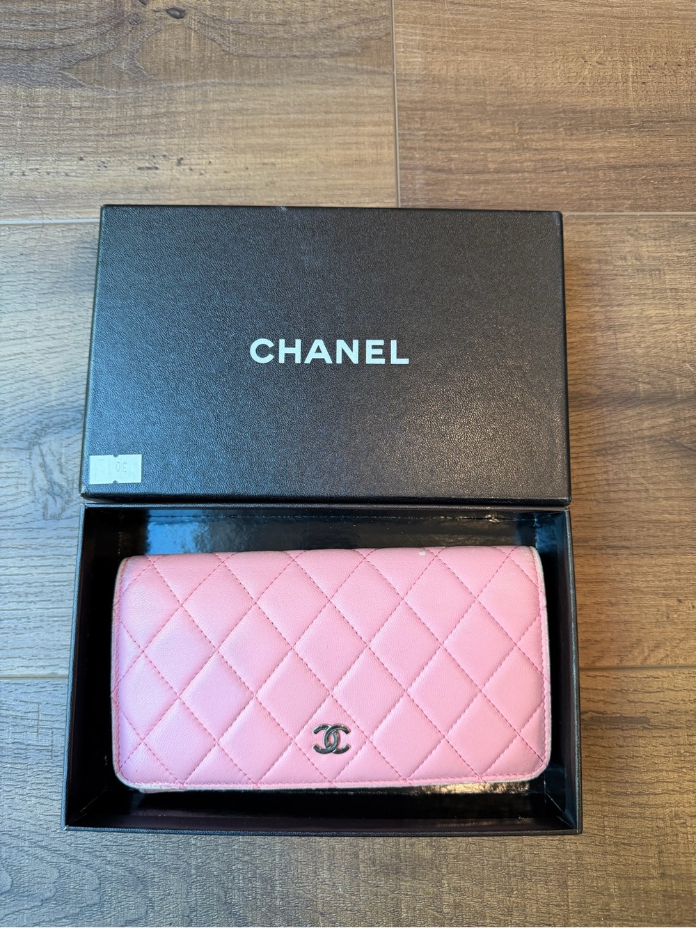 CHANEL Pink Quilted Lambskin Continental Wallet with CC Charm